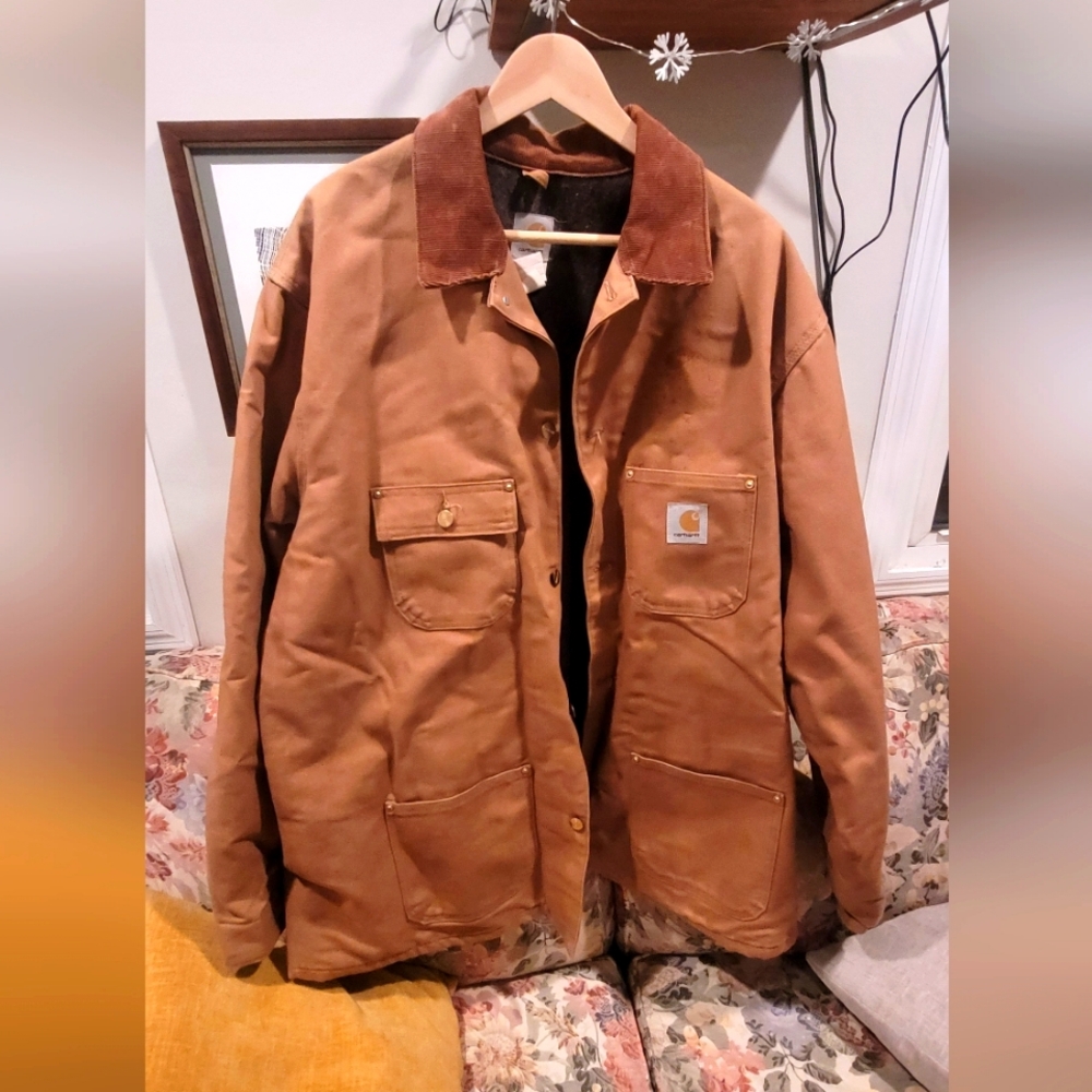 Blanket lined cargart canvas jacket